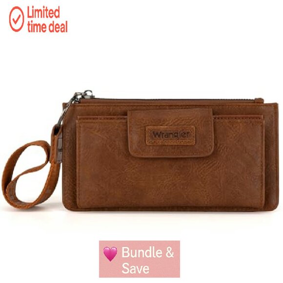 Faux Leather Wristlet Wallet with RFID Protection & Coin Purse - Picture 7 of 7